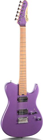 Grote GTLM-2 Solid Body Electric Guitar, Roasted Maple Neck, Split Coils Pickup, Stainless Steel Frets with Gigbag (Purple) in Saudi Arabia