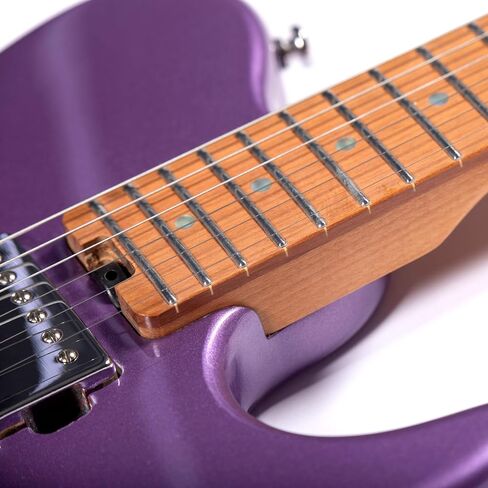 Grote GTLM-2 Solid Body Electric Guitar, Roasted Maple Neck, Split Coils Pickup, Stainless Steel Frets with Gigbag (Purple) in Saudi Arabia
