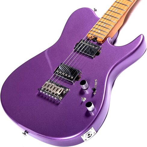 Grote GTLM-2 Solid Body Electric Guitar, Roasted Maple Neck, Split Coils Pickup, Stainless Steel Frets with Gigbag (Purple) in Saudi Arabia