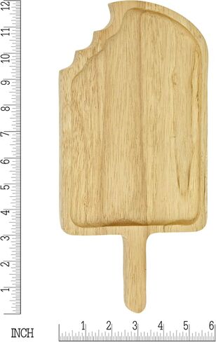 AeraVida Fun Ice Cream Popsicle Shaped Native Natural Wood Hand Carved Plate | Ice Cream Shaped Wooden Plates | Wooden Plates Home Décor | Hand Carved Wooden Plates for Food in Saudi Arabia