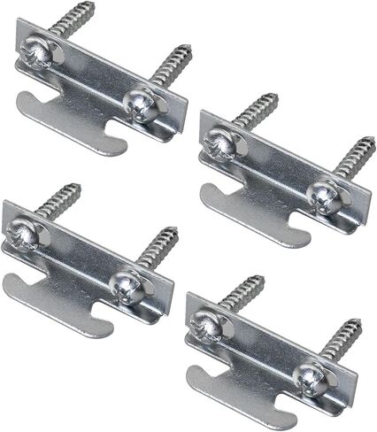 4pcs 2 Sets Curtain Rod Side Bracket Curtain Hooks Curtain Rod Ceiling Side Mounting Bracket with Screws for Home Kitchen Supplies in Saudi Arabia