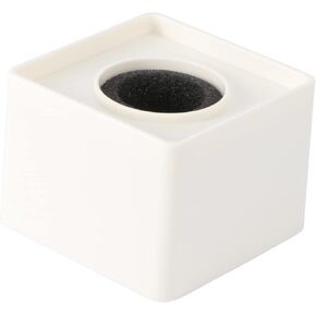 VICASKY Portable Square Cube Shaped Interview Mic Microphone Flag Station Logo Superior ABS Material, Black and White Square White Mic Flag Cube Shaped Microphone Logo Custom Flag