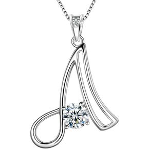 Aurora Tears 925 Sterling Silver Initial Letter Necklace - Colorful Circus Animals A-Z Alphabet Name Pendant Birthday Jewelry Christmas for Girls Women Boys