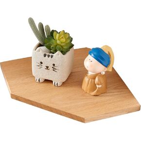 Oak Corner Shelf 12 inches Natural Wood Floating Corner Shelves Round End Wall Mounted Display Shelf Corner Plant Stand for Bathroom Kitchen Bedroom Livingroom Floating Shelves