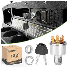 Uniquely Keyed Starter Ignition Switch for EZGO TXT, Medalist, Marathon, Workhorse, ST, Shuttle Golf Cart, 4 Terminals