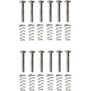 12 Sets Single Coil Pickups Mounting Screw + Adjusting Spring Kit 20x3mm for Electric Guitar Pickup Mounting Rings Neck Middle Bridge Pick Up Plate Frame Install Humbucker Bass