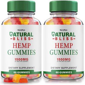 (2 Pack) Natural Bliss - Natural Bliss Gummies, Hemp Supplement for Tranquility, A Daily Indulgence of Relaxation and Focus, NaturalBliss Reviews (120 Gummies)
