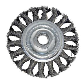 LINE10 Tools 4pk 4-Inch Knotted Circular Wire Wheel Brush for Angle Grinder, 1/2-inch Thick, for Heavy Duty Rust Cleaning Stripping