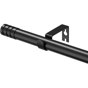 Curtain Rods for Windows 28 to 48 Inches,5/8 Inch Adjustable Curtain Rod Splicing Outdoor Modern Curtain Rod with Brackets,Black 28 to 48 inches