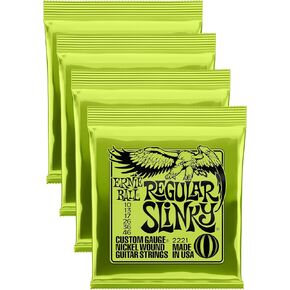 Ernie Ball Regular Slinky Electric Guitar Strings, Nickel Wound, Lot/4, P02221^4