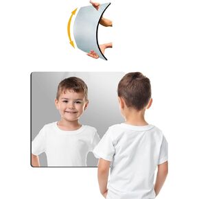 مرايا مقاومة للكسر آمنة للأطفال على الحائط، مرآة مثبتة على الحائط بطول كامل، مصنوعة من زجاج شبكي أكريليك غير قابل للكسر، قطعة واحدة مقاس 8 × 8 بوصة، مرآة خزانة باب غرفة النوم، تمرين لجسم الصالة الرياضية المنزلية in Kuwait