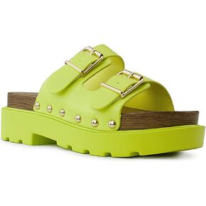 صنادل RF ROOM OF FASHION للسيدات ذات مقدمة مفتوحة سهلة الارتداء وكعب سميك in Kuwait