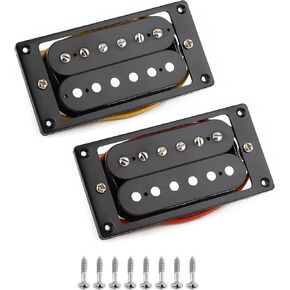 Metallor Humbucker Pickup Set Double Coil Ceramic Magnet Electric Guitar Pickup Neck and Bridge Pickup Guitar Parts Replacement Black.