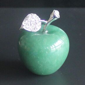 30mm Mixed Gemstone Crystal Apple Home Decor (Green Aventurine)