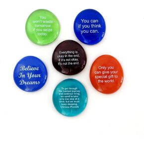 Motivation Stones, Inspirational and Encouraging Sayings on Glass Stones Selected to Help You Make Your Dreams Come True, Set II