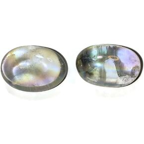 2pc Angel Aura Rainbow Quartz Medium Rare Tumbled & Polished Natural Healing Crystal Gemstone Specimens from Brazil