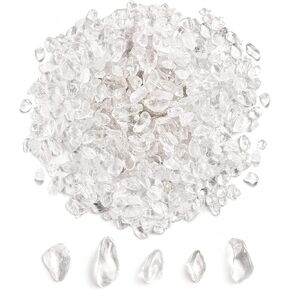 Crushed Small Tumbled Chips Crystal Quartz Stones Irregular Shaped for Vase Filler Aquarium Plants home Decoration Jewelry Making 1 LB