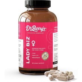Dr. Barry's Lady Biz | Hormonal balance for women | Fertility & Menopause support for women, Estrogen & Mood support. 120 Capsules, 30 day supply