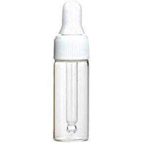 50Pcs 5ML Refillable Clear Glass Essential Oil Bottles Eye Dropper Vials Perfume Cosmetic Liquid Aromatherapy Lotion Sample Storage Containers Jars with Eye Dropper Dispenser, White Screw Cap