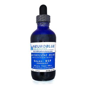 (4 Oz) 120ml Methylene Blue Pharmaceutical Grade 99.99% with Dropper, Methylene Blue USP Grade, No Formaldehyde, Heavy Metal Free, NeuroBlue Solutions