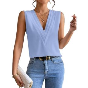 Womens Tank Tops, V Neck Tank Tops for Women Casual Summer, Loose Flowy Tank Tops for Women
