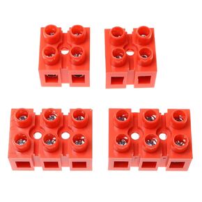 4pcs Red Double Row Screw Terminal Block Nylon Terminal Barrier Block Connector for All Wide Use (2pcs x 2 Position + 2pcs x 3 Position)