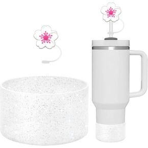 Glitter Bling Silicone Boot for Stanley Cup 20 oz 30 oz 40 oz, Protector Cover for Stanley Cup Bottom, Cup Accessories Straw Cover