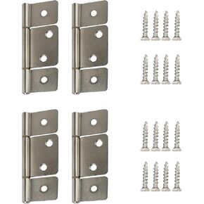 Three Leaf Non-Mortised Hinge for Mobile Home & RV Interior 4 Packa Satin Nickel Door Hinges with Screws