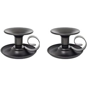 2Packs Candle Holders Black Iron with Handle Watebac,Iron Taper Candle Holder Simple Candlestick Holders for Dinning,Party,Wedding…