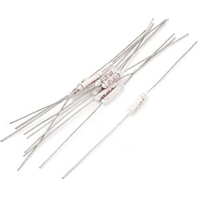 uxcell 10 Pcs Axial Leads 125 Celsius Temperature Thermal Fuses AC 250V 2A