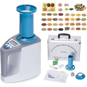 جهاز اختبار الرطوبة المحمول GOYOJO محلل رطوبة الحبوب نطاق قياس 3-35% دقة 0.1% 20 نوعًا من الحبوب الرقمية بما في ذلك. القمح والذرة والأرز وشاشة LCD ومقياس رطوبة المحاصيل in Kuwait