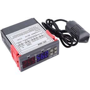STC-3028 Temperature Control 12V/24V/110V /220V Digital Display Temperature and Humidity Controller Meter with Integrated Sensor (12V)