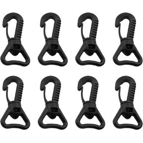 8PCS 25mm Rotating Multifunctional Hook Plastic Hook Towel Glove Hook Snap Hooks Swivel Snaphook Push Gate Clip Rotary Snaphook Rotate Claw Snap Clip Buckle Clasp Hooks