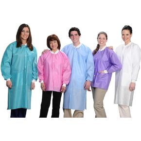 ValuMax 3560PPM Easy Breathe Cool and Strong, No-Wrinkle, Professional Disposable SMS Knee Length Lab Coat, Purple, M, Pack of 10