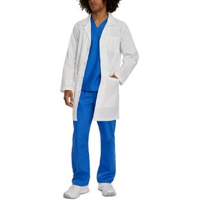 Landau mens Unisex Relaxed Fit 5-pocket 4-button Mid-length Notebook Lab Coat 3174