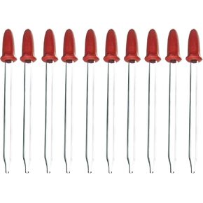 EISCO Pack of 10 Glass Dropping Pipettes, 1.7ml Capacity, Rubber Teat, Narrow Mouth Labs