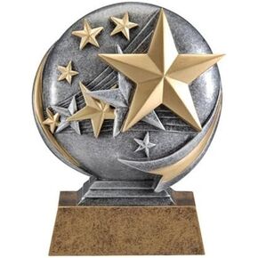Decade Awards Stars Motion Extreme 3D Resin Trophy - 5 Inch Tall | Star Student Award - Engraved Plate on Request