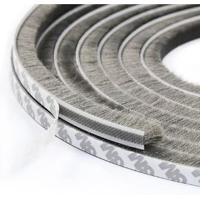 Pile Weatherstrip Window Felt Brush Weather Stripping Self Adhesive - 9mm x 16.5 Ft (for Gaps 4.5-7.5 mm) Seal Strip for Windows Doors Soundproofing Windproof Dustproof