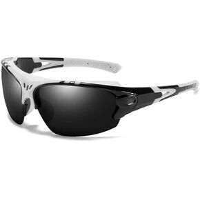 درع أبيض وأسود ملفوف رياضي مقاوم للرياح وركوب الدراجات والمشي لمسافات طويلة وركوب الدراجات وصيد الأسماك والدراجات النارية والمشي لمسافات طويلة نظارات شمسية للرجال والنساء في الهواء الطلق مستقطبة عالية الدقة للحماية من الأشعة فوق البنفسجية نظارات رياضية عا in Kuwait