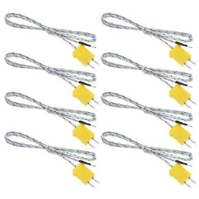 8PCS K Type Mini-Connector Thermocouple Temperature Probe Sensor 1 Metre Temperature Sensing Line K Type Thermocouple Wire Measuring Range -40°C to 400°C
