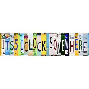 Five O Clock Somewhere Unique Metal, Bar, Diner, Pub,Fun Kitchen Decor Garage Home Wall Decor Poster Retro Vintage 4x16 Inch Tin Sign