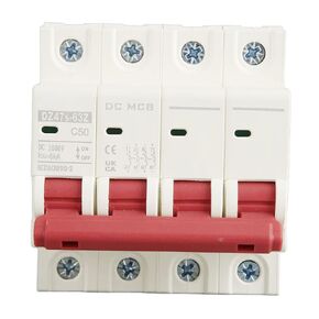 DC Miniature Circuit Breaker 4 Pole 6000A Breaking Capacity Solar PV System Mini Circuit Breaker 50A DC1000VSafety Overcurrent Breaker DZ47s 63Z