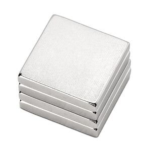 4 PCS Square Magnets 1-3/16"x1-3/16"x3/16" Powerful N38 Neodymium Magnets, Permanent Rare Earth Magnets for Multi-Use Fridge Whiteboard DIY Scientific Craft Office Magnets, 30x30x5mm