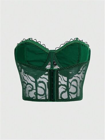 SHENHE Women's Mesh Strapless Sheer Snake Print Sexy Bustier Corset Crop Tube Y2k Goth Top in Saudi Arabia