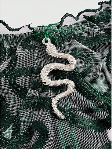 SHENHE Women's Mesh Strapless Sheer Snake Print Sexy Bustier Corset Crop Tube Y2k Goth Top in Saudi Arabia