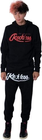 بنطال رياضي YOUNG & RECKLESS Big R Script - رمادي/أسود in Kuwait
