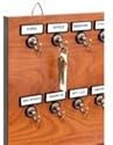 Key Rack, Key Holder # 55MCN, Extra Space 55 Bolted Metal Hooks with 'Customize Nameplate', (60 Sets of Tag & Ring Included) - Made in USA in Kuwait