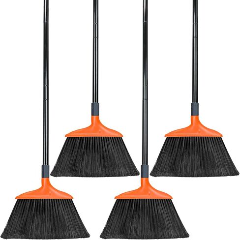 TreeLen Heavy Duty Outdoor Broom Set - 4 Pack, 59-Inch Height, 14.5-Inch Wide Angle Broom Great Use for Home Kitchen Room Office Lobby Floor Cleaning in Saudi Arabia