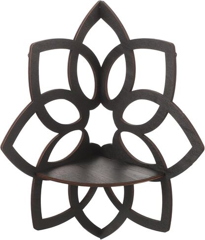 PRETYZOOM Corner Shelf Wall Decor Rack Wood Display Shelf Organizer Shelf Flower Floating Shelf Kitchen Storage Shelf Wall Holder Shelf Floating Cabinet for Wall Flower Rustic Wall Shelves in Saudi Arabia