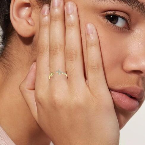 To My Daughter Rings S925 Sterling Silver Cross Ring for Women Cubic Zirconia Sterling Silver Adjustable Rings Christian Pray Silver Cross Rings for Women Thumb Ring With Inspirational Card in Saudi Arabia